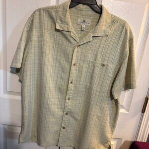 Island Shores Mens Casual Button Down Short Sleeve Shirt Sz XL :Plaid